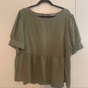Olive Babydoll Top